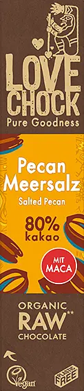 Lovechock Riegel Raw Pecan Meersalz Bio vegan gf