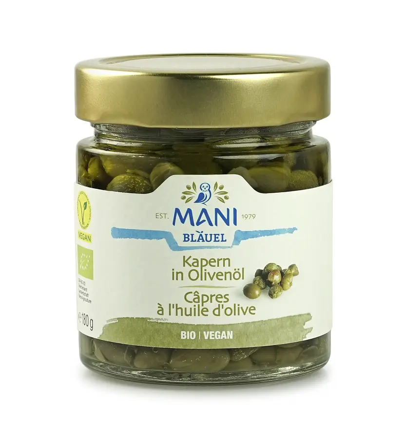Mani Kapern in Olivenöl Bio