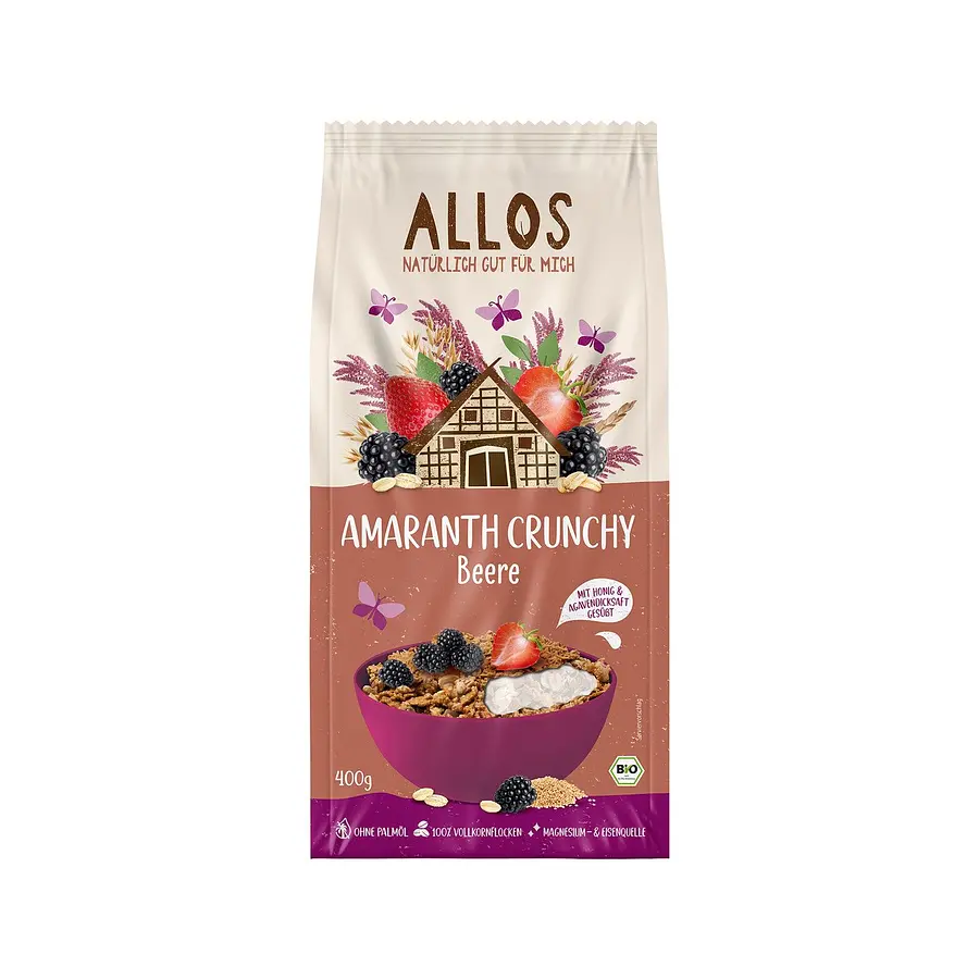 Allos Amaranth Crunchy Beeren 400g Bio
