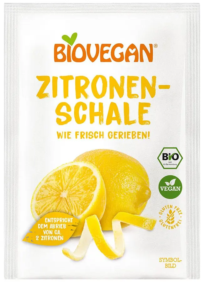Zitronenschale gerieben Glutenfrei Bio