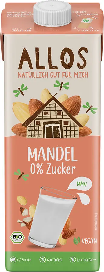 Allos Mandel Drink ohne Zucker Bio vegan