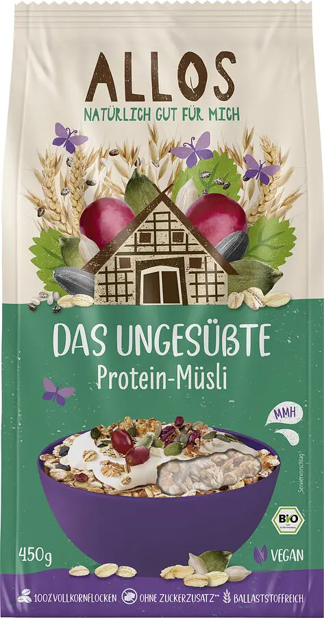 Allos Müesli Das Ungesüsste Protein Bio vegan