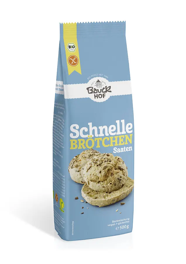 Bauck Backmischung Schnelle Brötchen Saaten Bio gf vegan