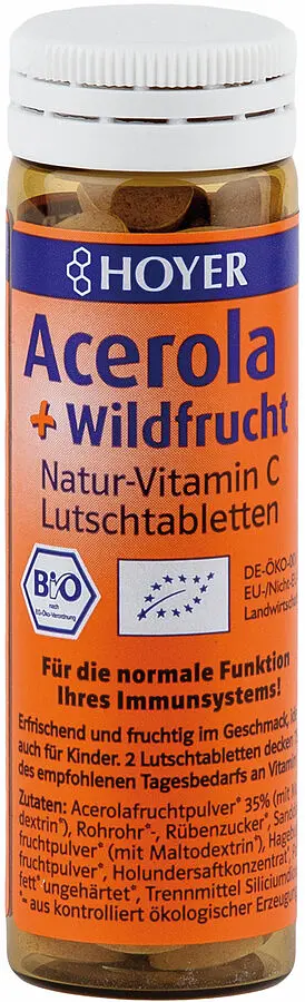 Hoyer Acerola & Wildfrucht Lutschtabletten Bio