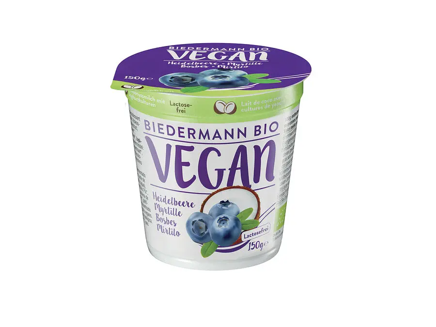 Biedermann Joghurtalternative Kokos Heidelbeere Bio vegan