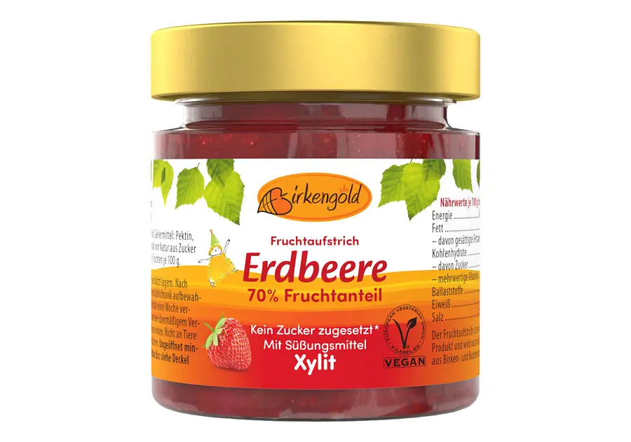 Birkengold Konfi Erdbeere konv vegan