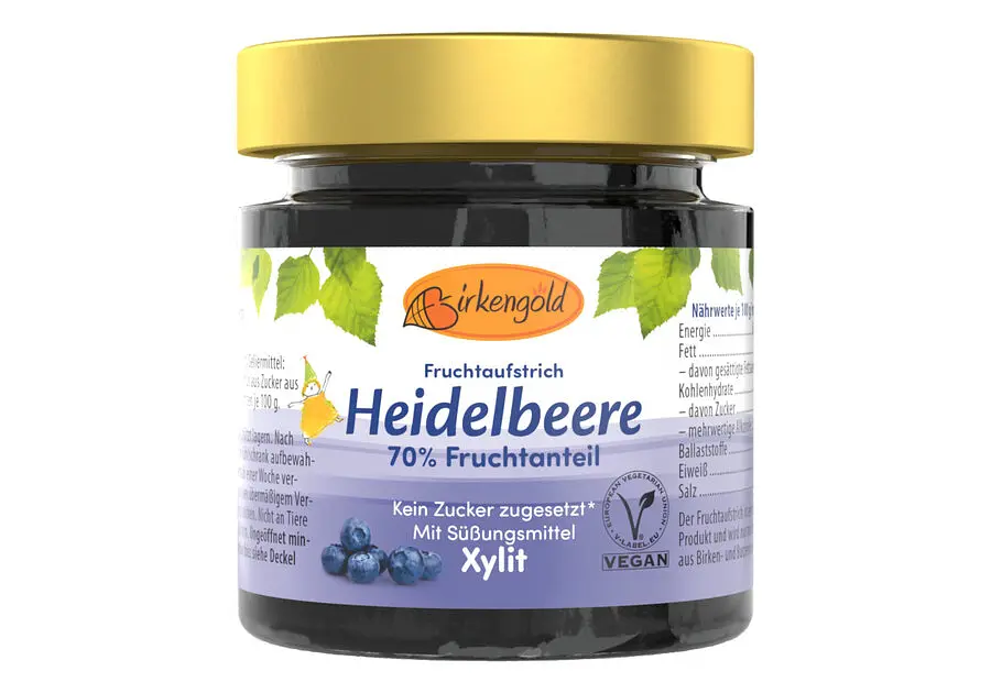 Birkengold Konfi Heidelbeere konv vegan