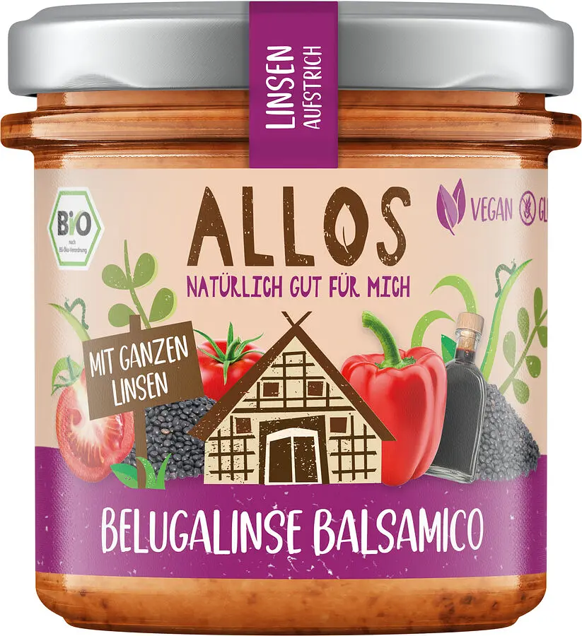 Allos Aufstrich Belugalinse-Balsamico Bio