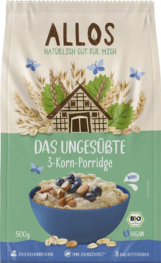 Allos Brei Der Ungesüsste 3 Korn Bio vegan